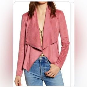 BLANK NYC pink drape suede jacket